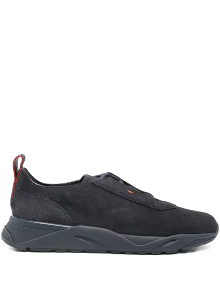 Sneakerși Santoni din piele de căprioară albastru
