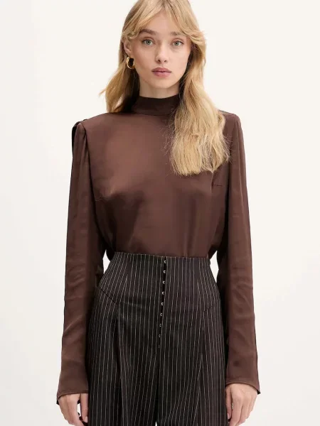 Rotate bluză uni maro