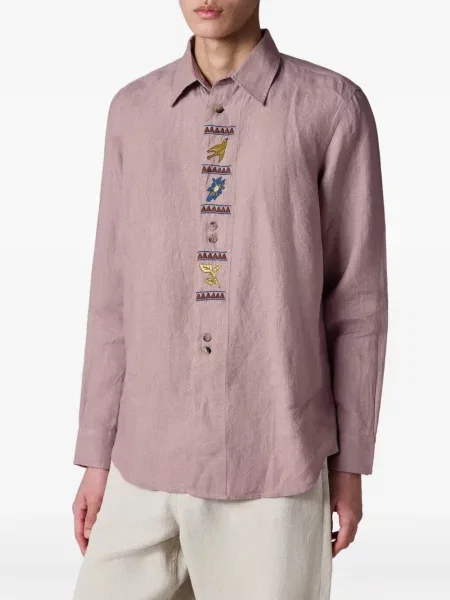 Cămașă Paul Smith cu broderie de in roz