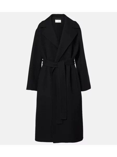 Volneni volnen plašč The Row črna