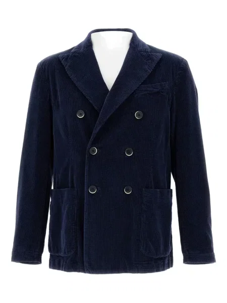 Sacou Barena de catifea cord cu două rânduri de nasturi albastru