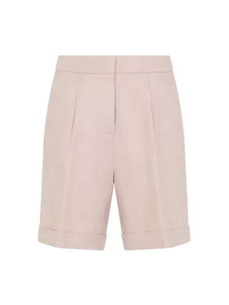 Lniane bermudy Peserico różowe