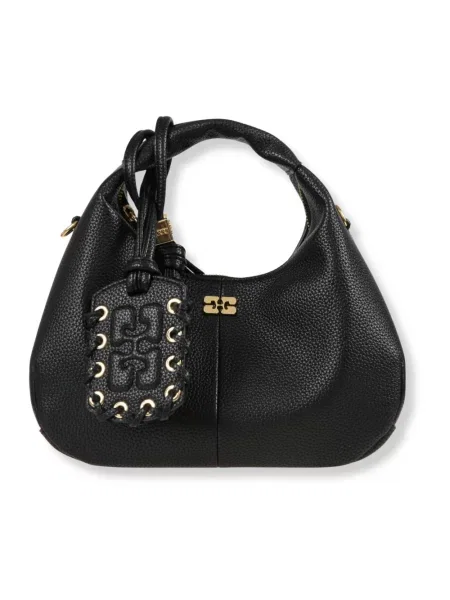 Torebka hobo Ganni czarna