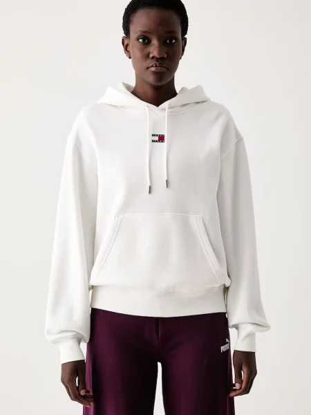Tommy Jeans hanorac cu glugă pentru femei cu alb
