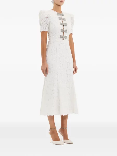 Rochie midi Rebecca Vallance cu funde alb