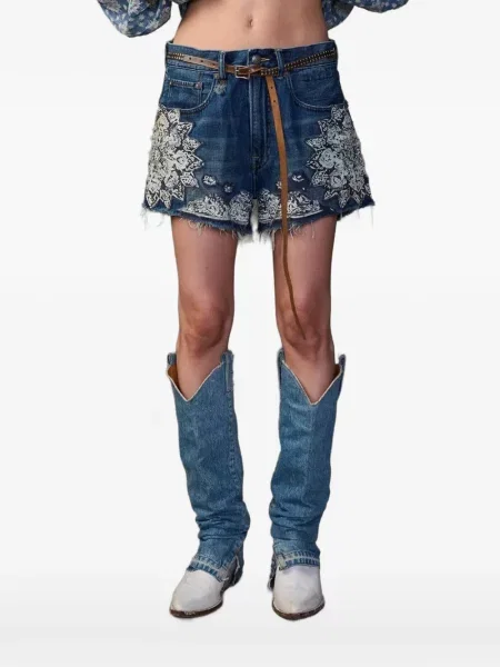 Pantaloni scurți R13 cu imagine albastru