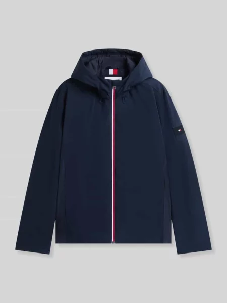 Kurtka funkcyjna z zamkiem błyskawicznym w kontrastowym kolorze Tommy Hilfiger granatowa