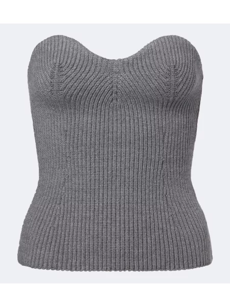 Top Jil Sander de lână gri