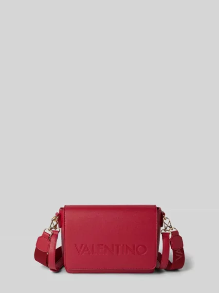 Lniana torebka Valentino By Mario Valentino czerwona