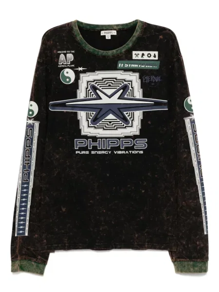 Тениска Stain Shade с принт кафяво