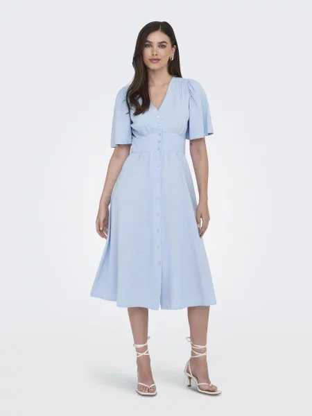 Сукня міді JDY бавовна/віскоза блакитний