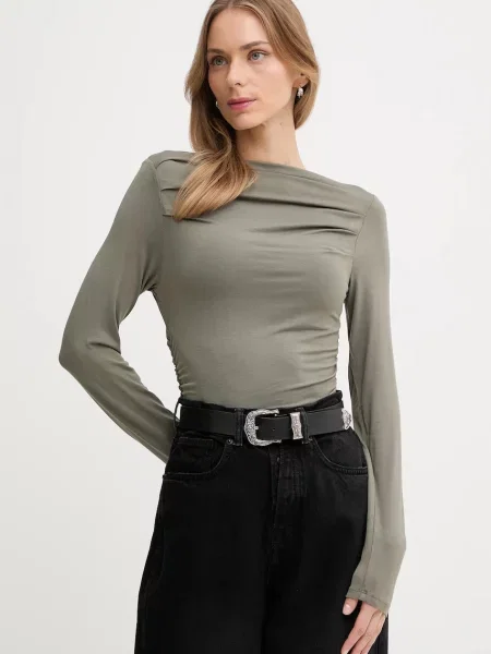 Блуза с дълги ръкави United Colors of Benetton зелено