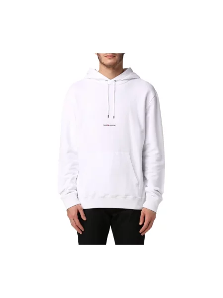Bluza z kapturem Saint Laurent z kapturem biała