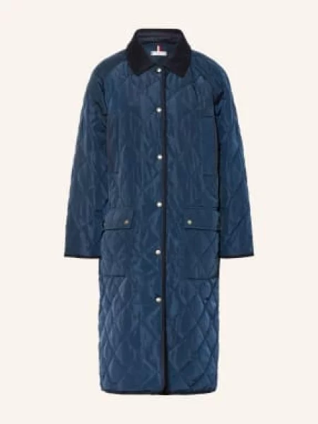 Tommy Hilfiger Prošívaný Kabát tmavě modrá