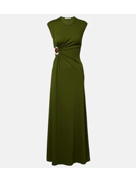 Jersey obleka maxi obleka Christopher Esber kamni zelena