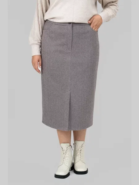 Спідниця міді All Posa коричневий