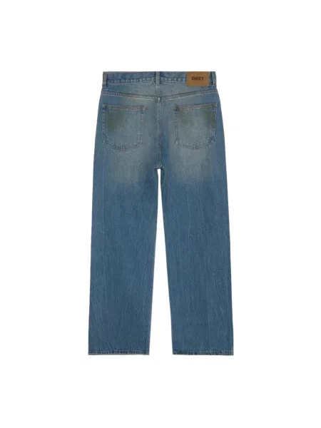 Jeansy straight leg Obey niebieskie