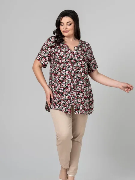 Блуза All Posa бавовна/поліестер чорний