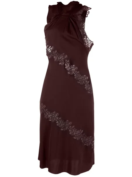 Rochie Stella Mccartney din dantelă cu gât halter de costum violet