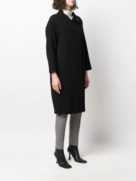 Jednořadý kabát Dries Van Noten Pre-owned černý