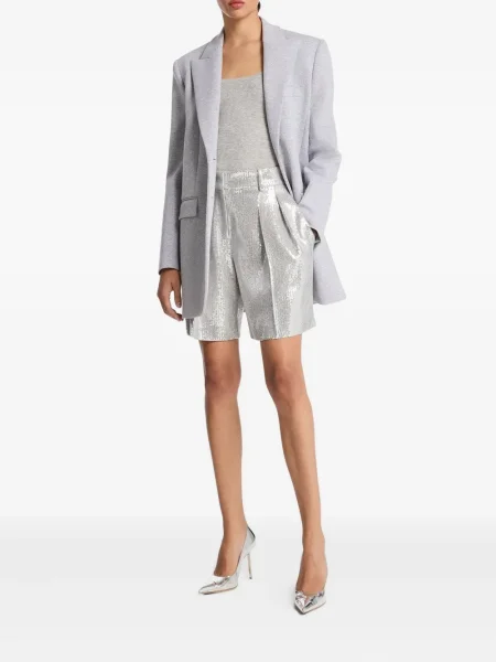 Koszulka Michael Kors Collection z okrągłym dekoltem koronkowa dzwony czarna