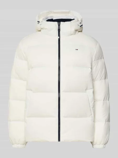 Kurtka puchowa o kroju regular fit z wyhaftowanym logo Tommy Jeans biała