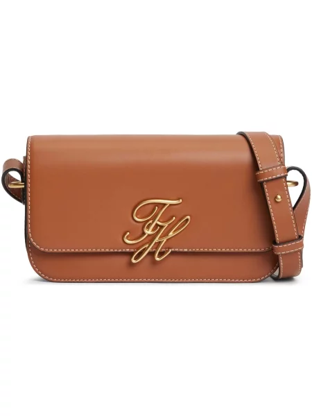 Tommy Hilfiger De piele geantă pe umăr maro