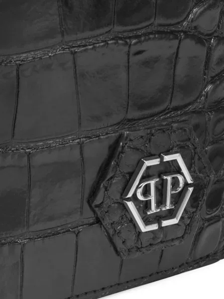 Portofel Philipp Plein din piele cu imagine negru
