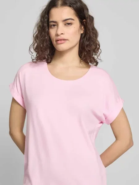 T-shirt o kroju regular fit z mieszanki model „MOSTER” Only różowa