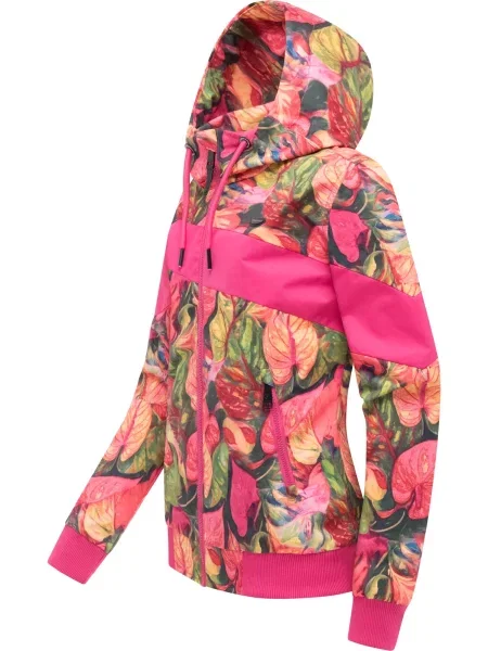 Ragwear Geacă funcțională Nuggie verde / roz / roz pal roșu