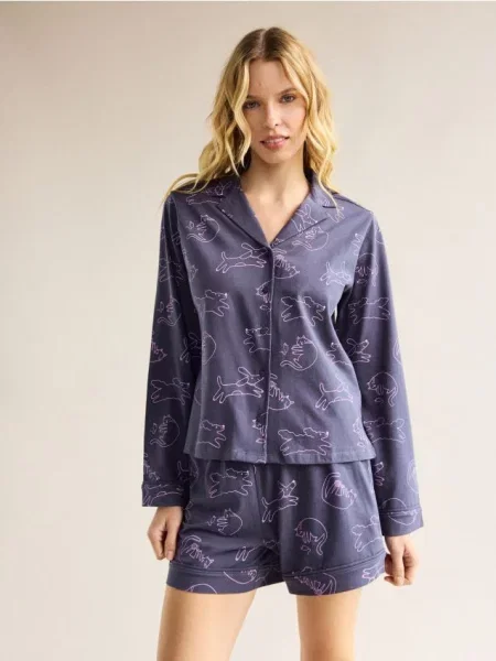 Reserved Pijama din două piese gri-neutru gri