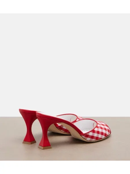 Papuci tip mules Manolo Blahnik din piele roșu