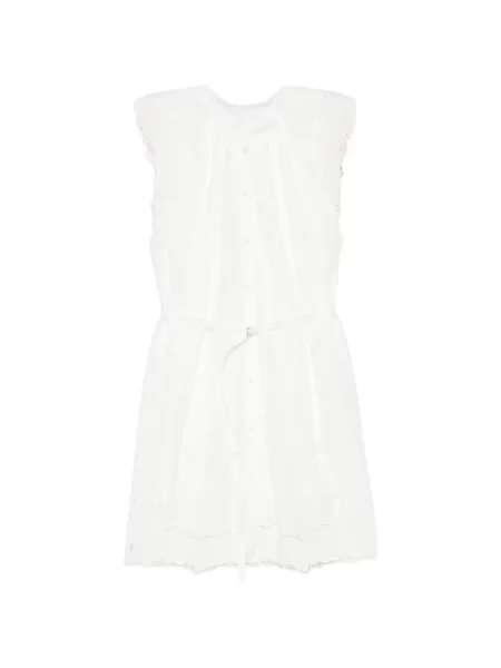 Rochie tip cămașă Less fără mâneci alb