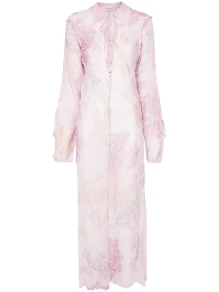 Rochie Acne Studios din șifon cu imagine roz