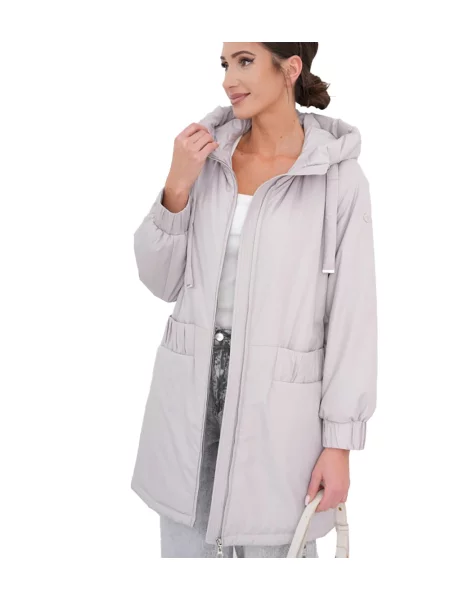 Płaszcz Pri z kapturem szary