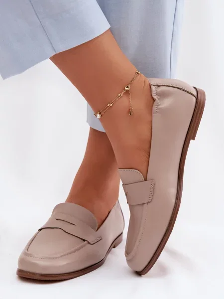 Kožené mokasíny Vinceza béžové