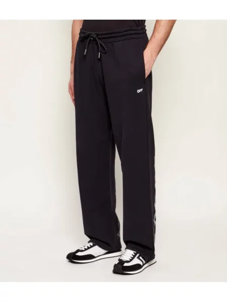 OFF-WHITE Pantaloni de trening PAINT ARROWS | Relaxed fit alb