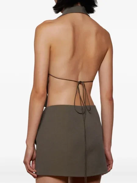 Top Alex Perry cu gât halter gri