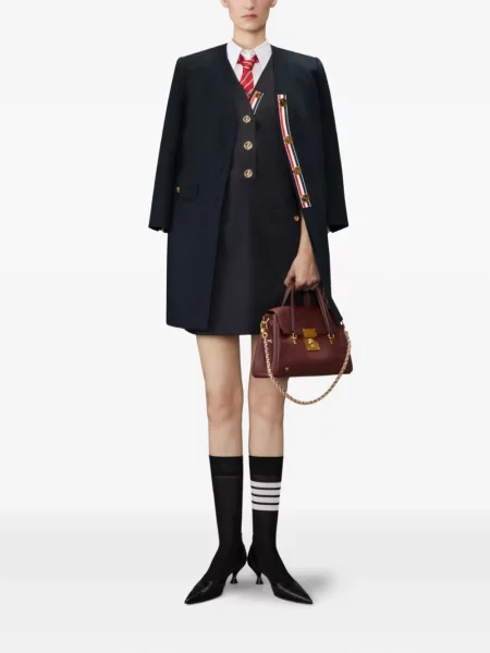 Rochie mini Thom Browne de lână albastru