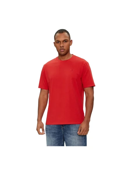 Guess Koszulki Mężczyzna L T-shirt z bawełny czerwony