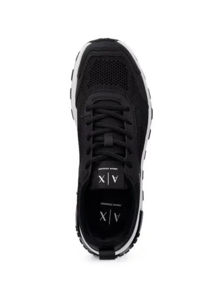 Sneakerși Armani Exchange cu imagine plasă negru