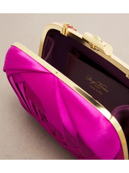 Geantă plic Roger Vivier din satin violet