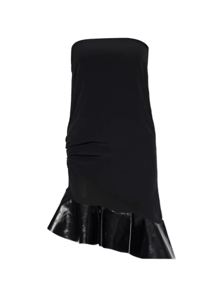Rochie mini Iro cu volane fără bretele negru