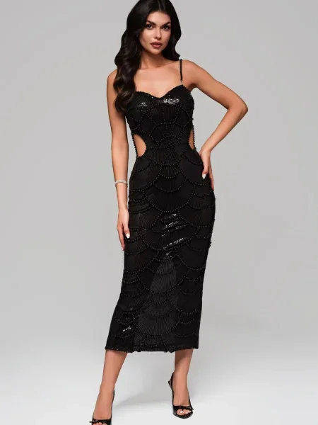 Rochie de seară Edoti de costum negru