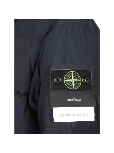 Krótka kurtka puchowa Stone Island z kamieniami niebieska