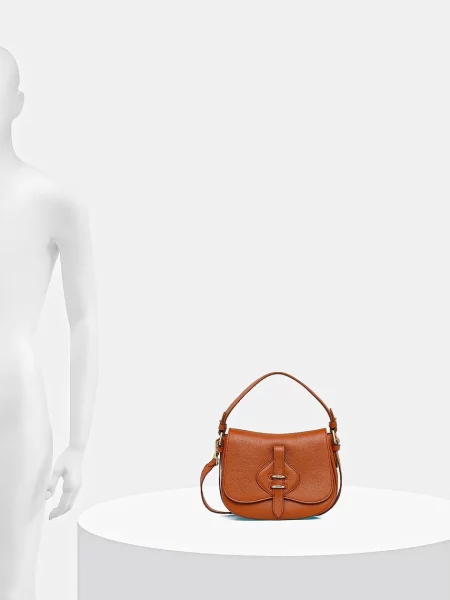 Кожаная сумка Coccinelle оранжевая