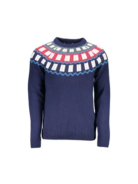 Sweter Gant wełniany z długim rękawem niebieski
