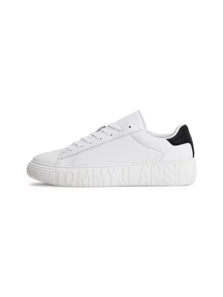 Tommy Jeans Laisvalaikio batai Leather Outsole balta