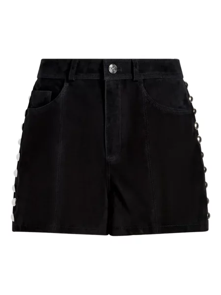 Szorty Cinq A Sept zamszowe z ćwiekami czarne