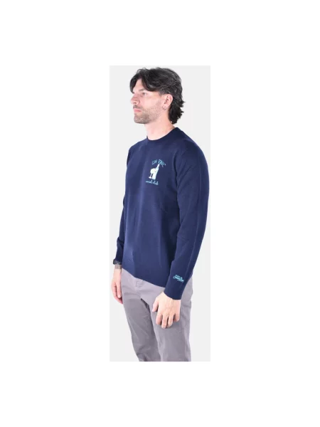 Lekki sweter Mc2 Saint Barth wełniany niebieski
